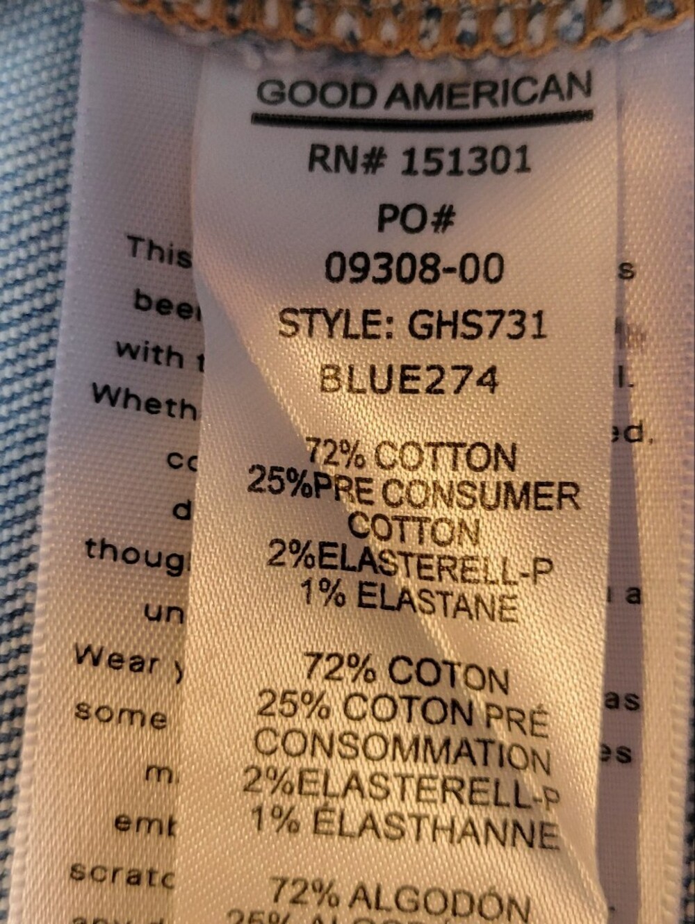 Good American Fit for Success Denim Romper Size 2 Small Cotton Stretch - Picture 16 of 16